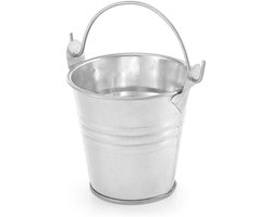 Emmers met handvat - Decoratieve blikjes - Opbergen en decoreren - Gegalvaniseerd plaatstaal - 70x65 mm - Zilver