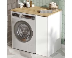 EMOB - Badkamermeubel Locelso | 100% Melamine | Walnoot-wit - Emob - Summer Sale - Wit - Melamine - Summer Sale - Op voorraad
