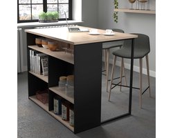 EMOB - Bartafel Liantis | 109 x 80 x 90 cm | Artisan Oak-design - Parisot - Bartafels - Antraciet - MDF - Bartafels - OP VOORRAAD