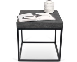 EMOB - Bijzettafel Petra 55x55 industrieel - beton/zwart - Temahome - Hoektafels - Zwart; Grijs; Betonlook - MDF; Metaal - Hoektafels - Op voorraad