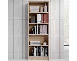 EMOB - Boekenkast Viviane 60x172cm - eik - Emob - Boekenkasten - Bruin - Spaanplaat - Boekenkasten - Op voorraad