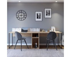 EMOB - Bureautafel Woody Fashion | 240 x 60 x 74 cm | Oak-design - Emob - Summer Sale - Bruin - Melamine; MDF - Summer Sale - Op voorraad