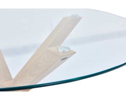 EMOB - Eettafel Hasel ø120cm - bruin/glas - Poldimar - Ronde eettafels 120cm - Bruin; Transparant - MDF; Glas - Ronde eettafels 120cm - Op voorraad