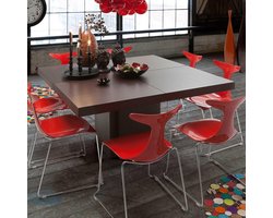 EMOB - Eettafel Mundus 150 x 150 cm - chocoladefineer - Temahome - Kantoortafels - Bruin - Fineer; Honingraatpaneel; Melamine - Kantoortafels - Op voorraad
