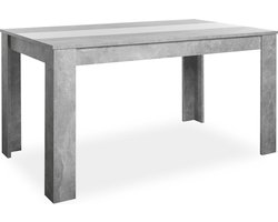 EMOB - Eettafel Niklas 138x80cm - betonlook - Finori - Kantoortafels - Grijs - Spaanplaat - Kantoortafels - Op voorraad