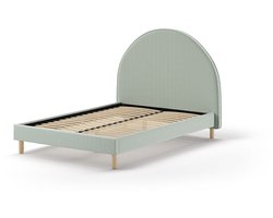 EMOB - Gestoffeerd bed Maeva 140x200cm - groene bouclé stof - Vipack - Gestoffeerde tweepersoonsbedden - Groen - Textiel - Gestoffeerde tweepersoonsbedden - Tweepersoons - Normaal bed - Op voorraad