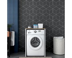 EMOB - KD103 Wasmachinekast | 100% MELAMINE | Walnoot, Wit - Emob - Wasmachinekasten - Wit - Spaanplaat - Wasmachinekasten - Op voorraad