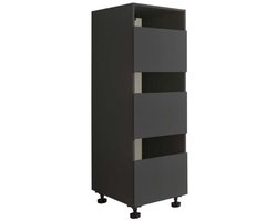 EMOB - Kolomkast voor wasmachinekasten Laundreezy | 50 x 68 x 162 cm | Antraciet - Emob - Wasmachinekasten - Zwart - MDF - Wasmachinekasten - Op voorraad