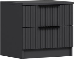 EMOB - Nachtkastje met melamine coating | Woody Fashion | Antraciet. - Emob - Slaapkamerkasten - Antraciet - Melamine; Spaanplaat - Slaapkamerkasten - Op voorraad