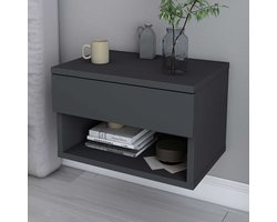 EMOB - Nachtkastje Nando - 29x45x32 cm - MDF/zwart - Emob - Slaapkamerkasten - Zwart - MDF - Slaapkamerkasten - Op voorraad