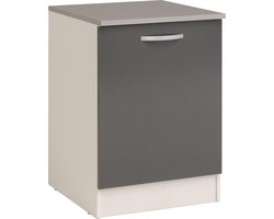 EMOB - Onderkast Eko 60 cm met deur - grijs - Parisot - Onderkasten - Grijs - Spaanplaat - Onderkasten - Op voorraad