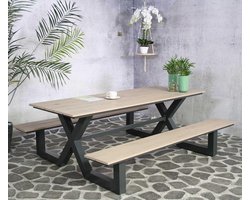 EMOB - Picknicktafel Nick - zand - Sens-Line - Tuinmeubelen Outlet - Beige - Aluminium - Tuinmeubelen Outlet - Op voorraad