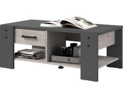 EMOB - Salontafel Travis met opbergruimte 101x54 - grijs - Parisot - Salontafels outlet - Grijs - Spaanplaat - Salontafels outlet - OP VOORRAAD