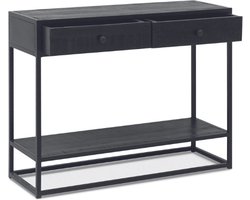 EMOB - Sidetable Tatum-zwart mangohout - Rousseau - Haltafels - Zwart - Hout; Metaal - Haltafels - Op voorraad