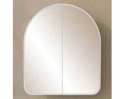 EMOB - Spiegelkast Woody Fashion | 50 x 12 x 45 cm | Wit - Emob - Smalle kasten - Wit - Spiegel; MDF - Smalle kasten - Op voorraad