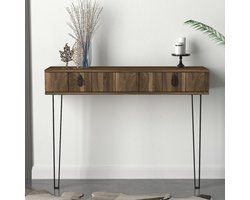 EMOB - Tera Home Dressoir | 100% Melamine Gecoat | Notenhout | 1 Lade - Emob - Haltafels - Bruin - Melamine - Haltafels - Op voorraad