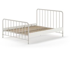EMOB - Tweepersoonsbed Bronxx metaal 160x200 - mat wit - Vipack - Metalen tweepersoonsbedden - Wit - Metaal - Metalen tweepersoonsbedden - Tweepersoons - Normaal bed - Op voorraad