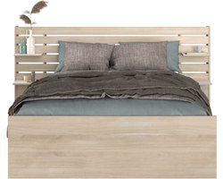 EMOB - Twijfelaar Tokio 140x200cm-eikdecor/wit - Parisot - Twijfelaars - Wit; Bruin - Spaanplaat - Twijfelaars - Tweepersoons - Normaal bed - Op voorraad