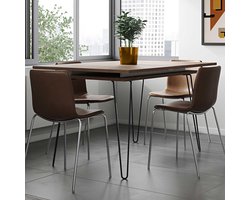 EMOB - Uitschuifbare tafel Jiro 134/174 - walnoot - Temahome - Eettafels outlet - Bruin; Antraciet - Metaal; Spaanplaat - Eettafels outlet - Op voorraad