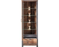 Emob - Vitrinekast - Bruin - 69cm - Industrial
