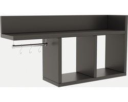EMOB - wandplank | 18mm 100% Melamine plaat | Antraciet - Emob - Wandrekken - Antraciet - Melamine - Wandrekken - Op voorraad