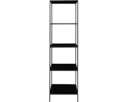 EMOB - Wandrek Vita - 5 planken, 51x36x170 cm - House Nordic - Metalen kasten - Zwart - Staal - Metalen kasten - Op voorraad