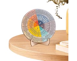 Emotiewiel Decoratie - Gevoelens Diagram Houten Wiel - Emotioneel Bewustzijn - Visuele Gids - 15x15 cm - Multicolor