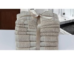 Emotion badtextiel - Set van 8 - Katoen - Beige