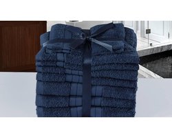 Emotion badtextiel - Set van 8 - Katoen - Denim