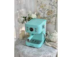 Empstorm Halfautomatische espressomachine - 20 bar hoge druk - ingebouwde melkschuimer - 1,5 liter waterreservoir - 2-in-1 ontwerp - nauwkeurige temperatuurregeling - blauw