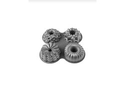 Emsan Griss One&four grijze cakevorm , aluminium bakvormen,4 model cakevorm, HOGE KWALITEIT