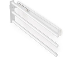 Emuca Handdoekenrek verlengbaar, 3 armen, 440 mm, Aluminium, Wit