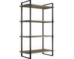 Emuca Lader-wandmeubel met frame en planken, Hoogte 1150 mm, Staal en hout