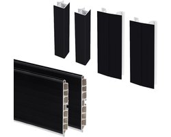 Emuca Lot van 2 Plasline keukenplinten met verbindingsbeslag, hoogte 100mm, 2 spijlen lengte 2,35m,