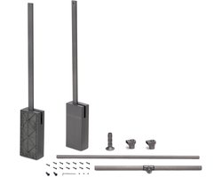 Emuca Opknoping hanger voor Sway kledingkast, verstelbare breedte 830 - 1150mm, Staal, Aluminium en Plastic, Titanium geschilderd