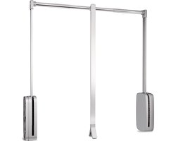 Emuca Opvouwbare garderobestang voor garderobekasten Sling, verstelbaar 600-830 mm, tot 12 kg, Staal, Verchroomd