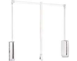 Emuca Opvouwbare garderobestang voor garderobekasten Sling, verstelbaar 830-1.150 mm, tot 12 kg, Staal, Wit