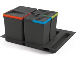 Emuca Set Containers Met Recyclebasis Voor Keukenlade Transparant