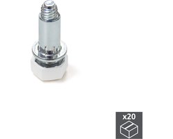 Emuca Stelpoot voor meubels, zeskantige basis, M6, verstelbaar 18 mm, Staal en kunststof, 20 st.