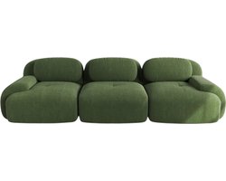Emvae Bank - Zitbank - 3-zits - Ribcord Bank - Rechte Lounge Bank - 298 x 103 x 70 cm - Groen