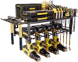 Emvae Gereedschapwand - Gereedschap Organizer - Power Tool Organizer - Wandgemonteerd Opbergrek - 2 Lagen - IJzer
