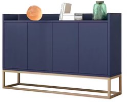 Emvae Kast - Dressoir - Opbergkast - Kast en Opbergmeubel - Buffetkast - 120 x 30 x 80 cm - 4 Deuren - Blauw