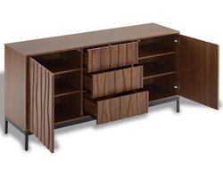 Emvae Kast - Dressoir - Opbergkast - Kast en Opbergmeubel - Buffetkast - 150x40x80 cm - 3 Laden - Bruin