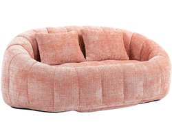 Emvae Loveseat - 1,5 Zits bank - Loungebank - Woonkamer - Roze - Zacht fluweel - Chenille - 150 x 95 x 63 cm