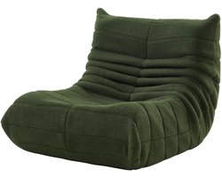 Emvae Stoel - Fauteuil - Relaxfauteuil - Relaxstoel - Teddy Stof - Eenpersoons Loungestoel - Groen