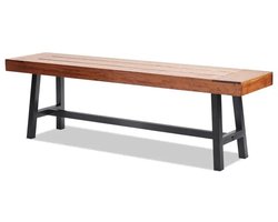 Emvae Tuinbank - Parkbank - Houten Bank - voor Buiten - Terrasbank - Metalen Poten - Belastbaar tot 226,8 kg - 160 cm