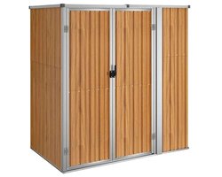 Emvae Tuinschuur - Tuinhuis - Tuinberging voor Tuingereedschap - 161 x 89 x 161 cm - Gegalvaniseerd Staal - Waterdicht - Bruin