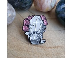 Enamel pin, broche, speldje, verzamelen, kleding versieren, Kist, get in loser