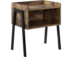 [en.casa] Bijzettafel met opbergruimte - hout en zwart