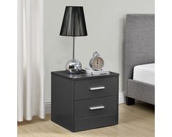 en.casa nachtkastje - met twee lades - grijs